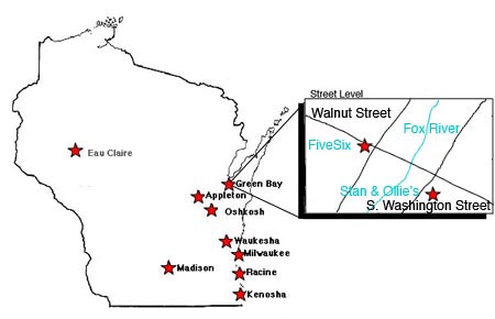 green bay map & directions